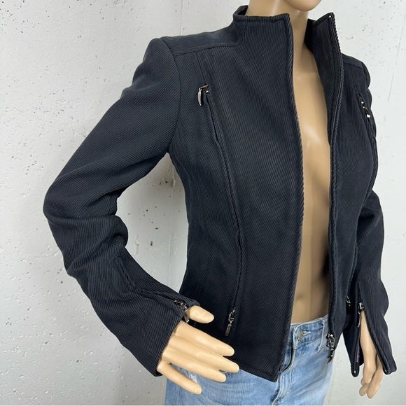 DUBUC Size 4 Black Ribbed Fitted Jacket - Picture 3 of 13